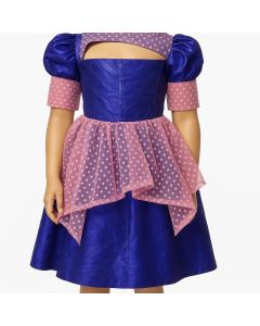 Robe royale bleu fonc&eacute;e pour fille style africain
