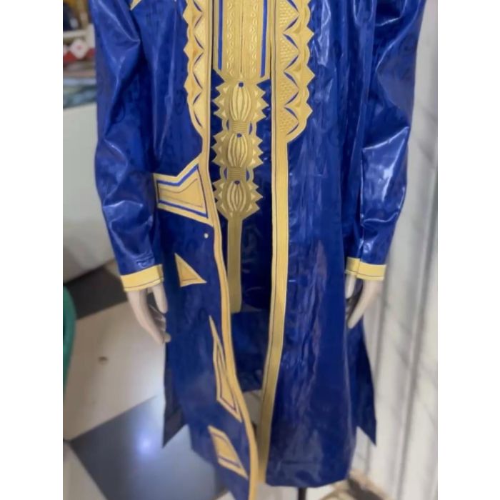Costume agbada bleu pour homme en getzner