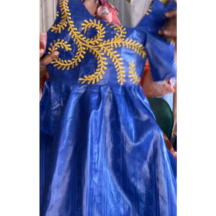 Robe bleue princesse pour fille 6-13ans