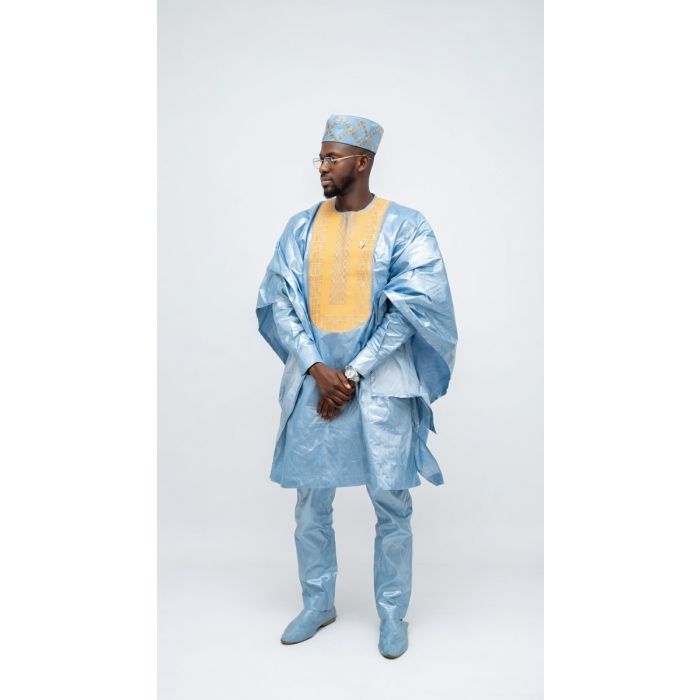 Bazin riche bleu clair getzner