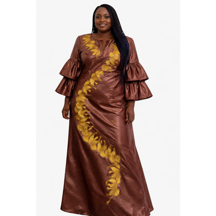 Robe marron getzner avec broderies
