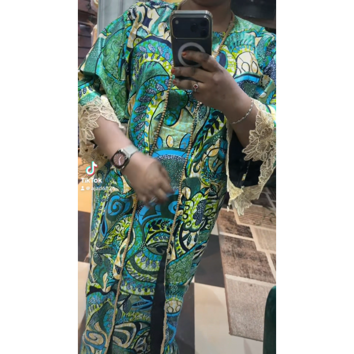 Robe verte style africain