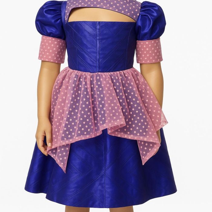 Robe royale bleu foncée pour fille style africain
