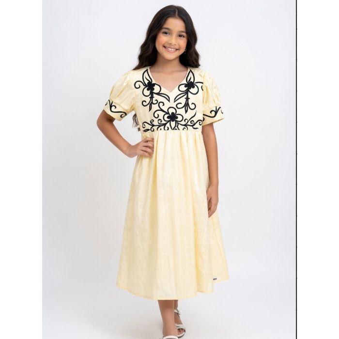 Robe jaune getzner pour fille de 6-13 ans