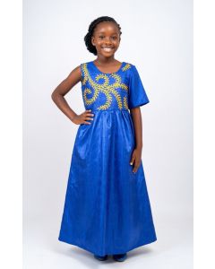 Robe bleue princesse pour fille 6-13ans