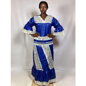 Robe getzner chic bleu mode malienne