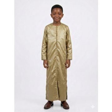Bazin traditionnel Africain marron Garçon 6-12 ans