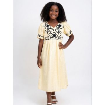 Robe jaune getzner pour fille de 6-13 ans