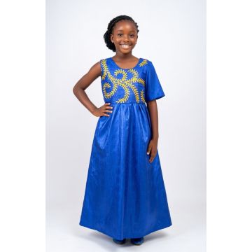 Robe bleue princesse pour fille 6-13ans