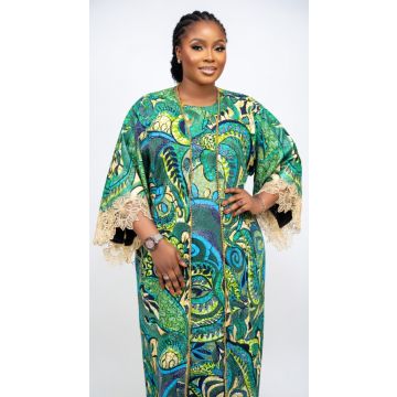 Robe verte style africain