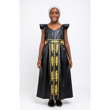 Robe noir dorée pour fille de 6-13 ans