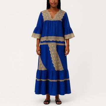 Robe bleue africain avec broderie