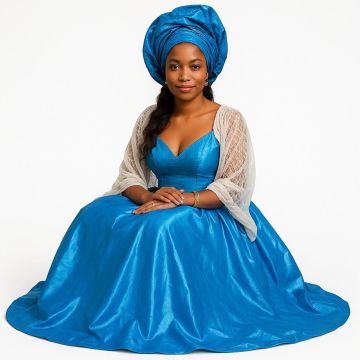Robe de luxe africaine bleue