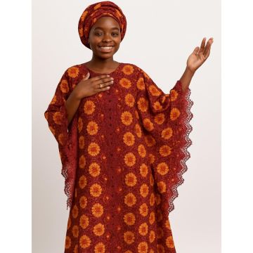 Robe vibrante rouge style africain et moderne